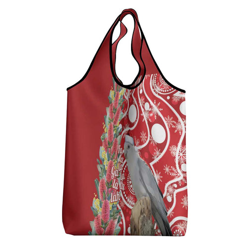 Blue Galah Mutation Christmas Australia Grocery Bag Falalalala Galalah Bottlebrush Red Aboriginal Art - Aussie Hoodie