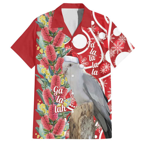 Blue Galah Mutation Christmas Australia Hawaiian Shirt Falalalala Galalah Bottlebrush Red Aboriginal Art - Aussie Hoodie