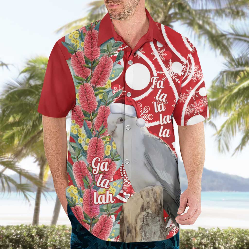 Blue Galah Mutation Christmas Australia Hawaiian Shirt Falalalala Galalah Bottlebrush Red Aboriginal Art - Aussie Hoodie