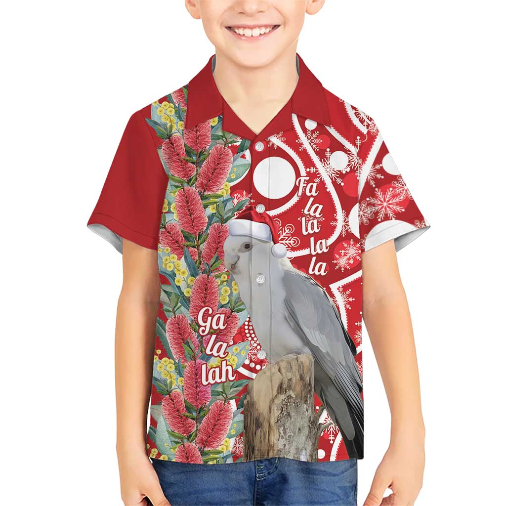 Blue Galah Mutation Christmas Australia Hawaiian Shirt Falalalala Galalah Bottlebrush Red Aboriginal Art - Aussie Hoodie