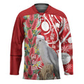 Blue Galah Mutation Christmas Australia Hockey Jersey Falalalala Galalah Bottlebrush Red Aboriginal Art - Aussie Hoodie