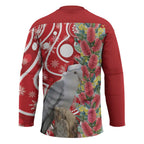 Blue Galah Mutation Christmas Australia Hockey Jersey Falalalala Galalah Bottlebrush Red Aboriginal Art - Aussie Hoodie