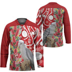 Blue Galah Mutation Christmas Australia Hockey Jersey Falalalala Galalah Bottlebrush Red Aboriginal Art - Aussie Hoodie