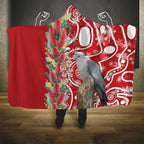 Blue Galah Mutation Christmas Australia Hooded Blanket Falalalala Galalah Bottlebrush Red Aboriginal Art - Aussie Hoodie