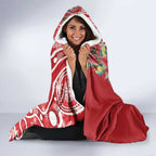 Blue Galah Mutation Christmas Australia Hooded Blanket Falalalala Galalah Bottlebrush Red Aboriginal Art - Aussie Hoodie