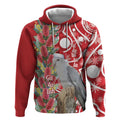 Blue Galah Mutation Christmas Australia Hoodie Falalalala Galalah Bottlebrush Red Aboriginal Art - Aussie Hoodie
