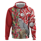 Blue Galah Mutation Christmas Australia Hoodie Falalalala Galalah Bottlebrush Red Aboriginal Art - Aussie Hoodie