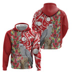 Blue Galah Mutation Christmas Australia Hoodie Falalalala Galalah Bottlebrush Red Aboriginal Art - Aussie Hoodie