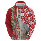 Blue Galah Mutation Christmas Australia Hoodie Falalalala Galalah Bottlebrush Red Aboriginal Art - Aussie Hoodie