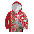 Blue Galah Mutation Christmas Australia Kid Hoodie Falalalala Galalah Bottlebrush Red Aboriginal Art - Aussie Hoodie
