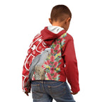 Blue Galah Mutation Christmas Australia Kid Hoodie Falalalala Galalah Bottlebrush Red Aboriginal Art - Aussie Hoodie