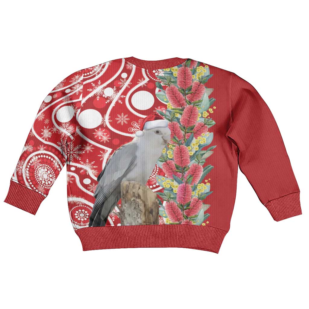 Blue Galah Mutation Christmas Australia Kid Ugly Christmas Sweater Falalalala Galalah Bottlebrush Red Aboriginal Art - Aussie Hoodie