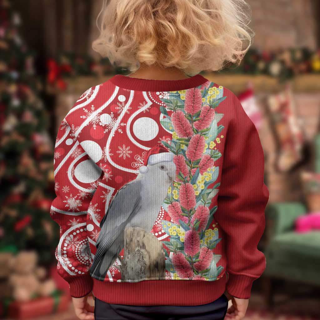 Blue Galah Mutation Christmas Australia Kid Ugly Christmas Sweater Falalalala Galalah Bottlebrush Red Aboriginal Art - Aussie Hoodie