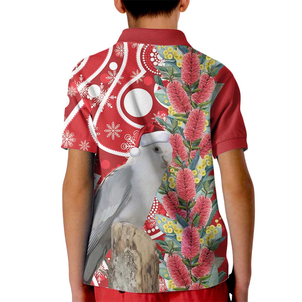 Blue Galah Mutation Christmas Australia Kid Polo Shirt Falalalala Galalah Bottlebrush Red Aboriginal Art - Aussie Hoodie