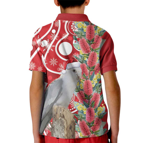 Blue Galah Mutation Christmas Australia Kid Polo Shirt Falalalala Galalah Bottlebrush Red Aboriginal Art - Aussie Hoodie