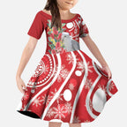 Blue Galah Mutation Christmas Australia Kid Short Sleeve Dress Falalalala Galalah Bottlebrush Red Aboriginal Art - Aussie Hoodie