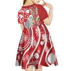 Blue Galah Mutation Christmas Australia Kid Short Sleeve Dress Falalalala Galalah Bottlebrush Red Aboriginal Art - Aussie Hoodie