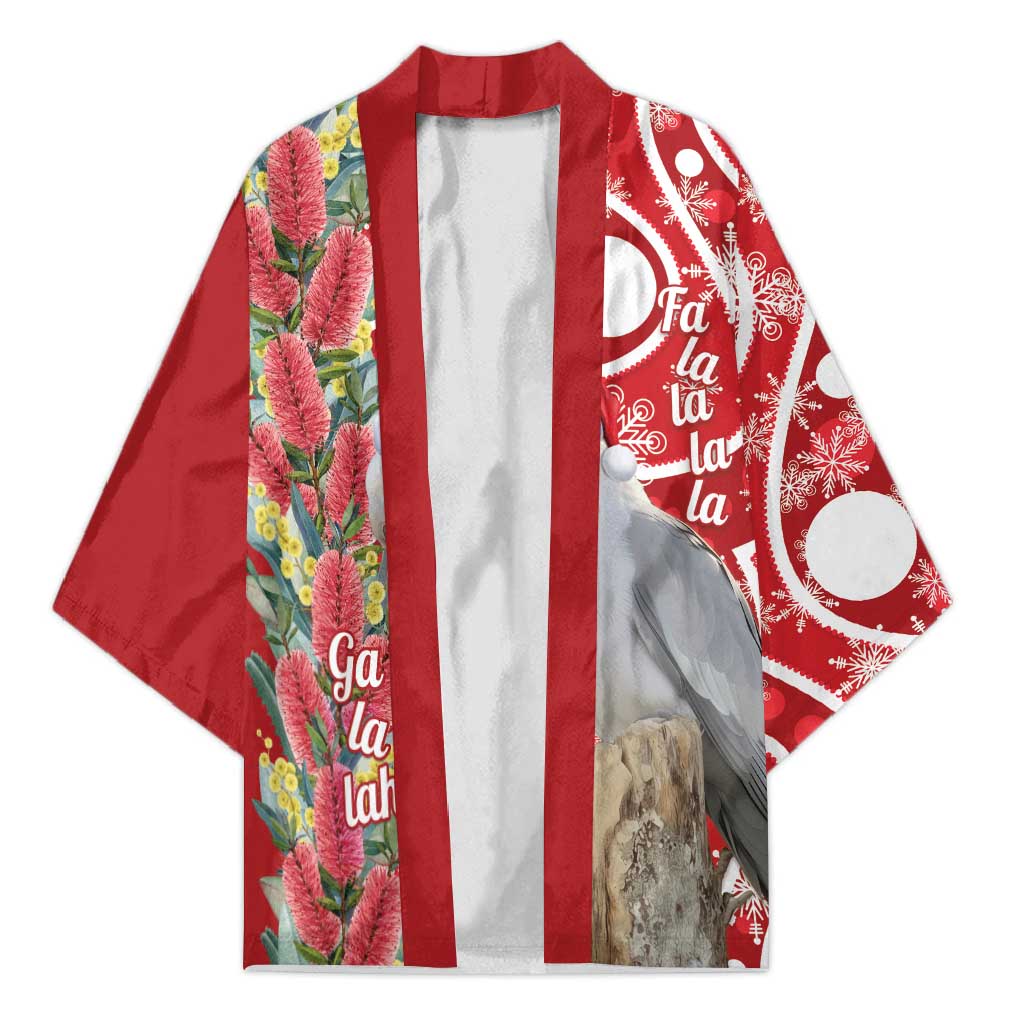 Blue Galah Mutation Christmas Australia Kimono Falalalala Galalah Bottlebrush Red Aboriginal Art - Aussie Hoodie