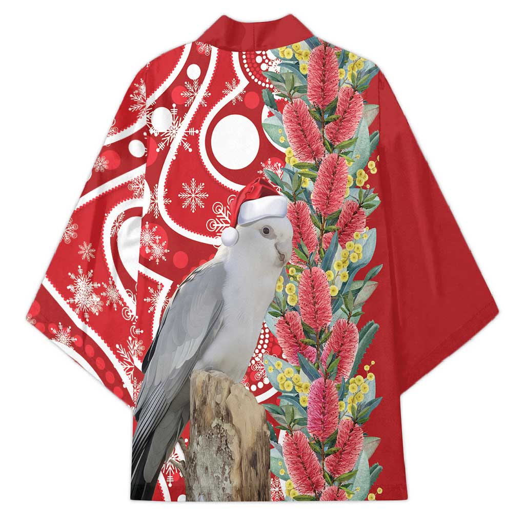 Blue Galah Mutation Christmas Australia Kimono Falalalala Galalah Bottlebrush Red Aboriginal Art - Aussie Hoodie