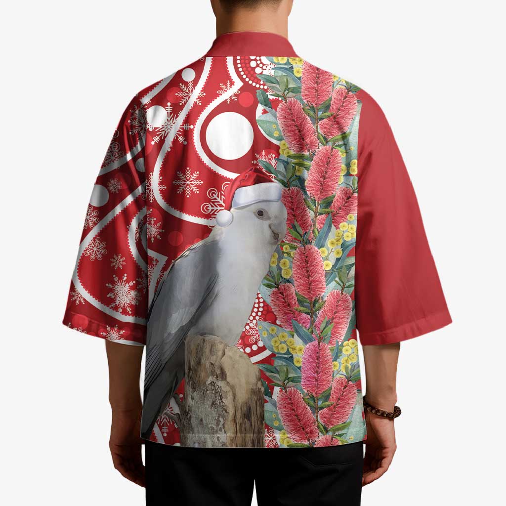 Blue Galah Mutation Christmas Australia Kimono Falalalala Galalah Bottlebrush Red Aboriginal Art - Aussie Hoodie