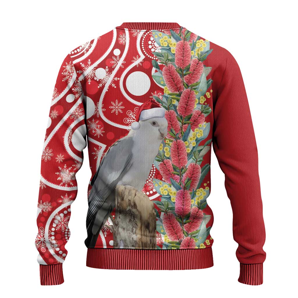 Blue Galah Mutation Christmas Australia Ugly Christmas Sweater Falalalala Galalah Bottlebrush Red Aboriginal Art - Aussie Hoodie