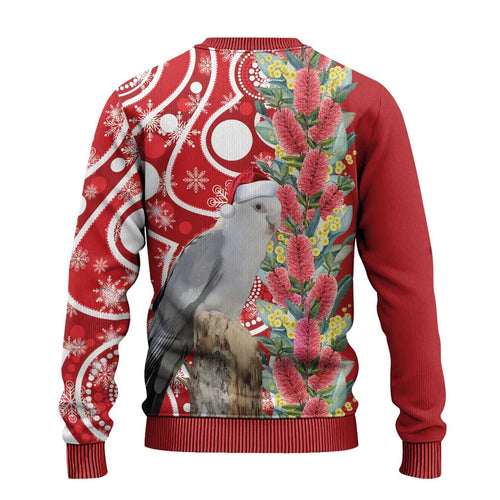 Blue Galah Mutation Christmas Australia Ugly Christmas Sweater Falalalala Galalah Bottlebrush Red Aboriginal Art - Aussie Hoodie
