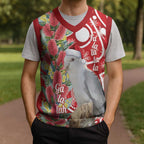 Blue Galah Mutation Christmas Australia Christmas Knitted V-Neck Vest Falalalala Galalah Bottlebrush Red Aboriginal Art - Aussie Hoodie