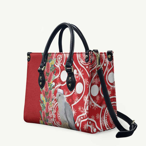 Blue Galah Mutation Christmas Australia Leather Bag Falalalala Galalah Bottlebrush Red Aboriginal Art - Aussie Hoodie