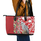 Blue Galah Mutation Christmas Australia Leather Tote Bag Falalalala Galalah Bottlebrush Red Aboriginal Art - Aussie Hoodie