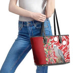 Blue Galah Mutation Christmas Australia Leather Tote Bag Falalalala Galalah Bottlebrush Red Aboriginal Art - Aussie Hoodie