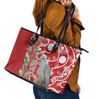 Blue Galah Mutation Christmas Australia Leather Tote Bag Falalalala Galalah Bottlebrush Red Aboriginal Art - Aussie Hoodie