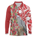 Blue Galah Mutation Christmas Australia Long Sleeve Polo Shirt Falalalala Galalah Bottlebrush Red Aboriginal Art - Aussie Hoodie