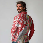 Blue Galah Mutation Christmas Australia Long Sleeve Polo Shirt Falalalala Galalah Bottlebrush Red Aboriginal Art - Aussie Hoodie