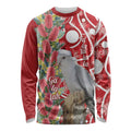 Blue Galah Mutation Christmas Australia Long Sleeve Shirt Falalalala Galalah Bottlebrush Red Aboriginal Art - Aussie Hoodie