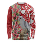 Blue Galah Mutation Christmas Australia Long Sleeve Shirt Falalalala Galalah Bottlebrush Red Aboriginal Art - Aussie Hoodie