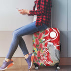 Blue Galah Mutation Christmas Australia Luggage Cover Falalalala Galalah Bottlebrush Red Aboriginal Art - Aussie Hoodie