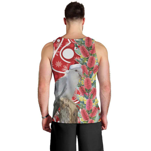 Blue Galah Mutation Christmas Australia Men Tank Top Falalalala Galalah Bottlebrush Red Aboriginal Art - Aussie Hoodie