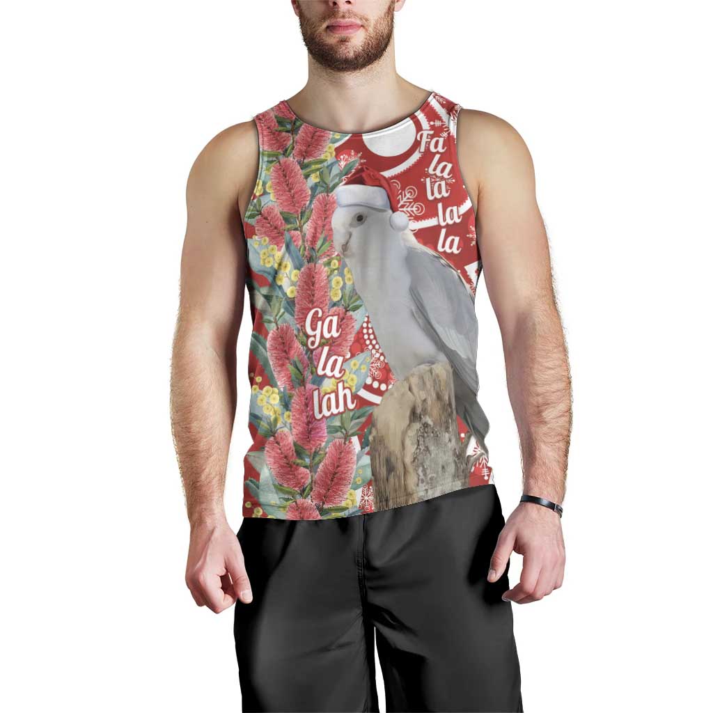 Blue Galah Mutation Christmas Australia Men Tank Top Falalalala Galalah Bottlebrush Red Aboriginal Art - Aussie Hoodie