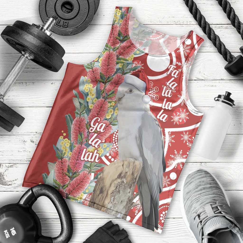 Blue Galah Mutation Christmas Australia Men Tank Top Falalalala Galalah Bottlebrush Red Aboriginal Art - Aussie Hoodie