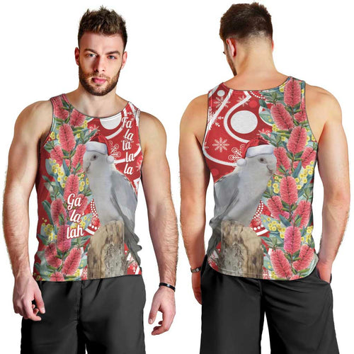Blue Galah Mutation Christmas Australia Men Tank Top Falalalala Galalah Bottlebrush Red Aboriginal Art - Aussie Hoodie