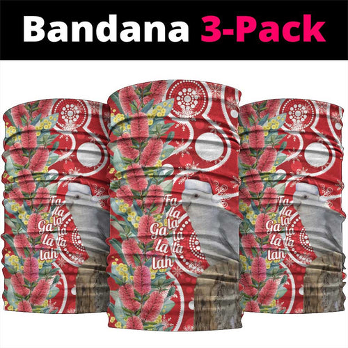Blue Galah Mutation Christmas Australia Neck Gaiter Falalalala Galalah Bottlebrush Red Aboriginal Art - Aussie Hoodie