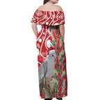Blue Galah Mutation Christmas Australia Off Shoulder Maxi Dress Falalalala Galalah Bottlebrush Red Aboriginal Art - Aussie Hoodie