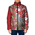 Blue Galah Mutation Christmas Australia Padded Jacket Falalalala Galalah Bottlebrush Red Aboriginal Art - Aussie Hoodie