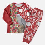 Blue Galah Mutation Christmas Australia Christmas Pajama Set Falalalala Galalah Bottlebrush Red Aboriginal Art - Aussie Hoodie