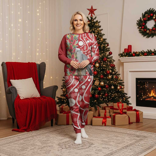 Blue Galah Mutation Christmas Australia Christmas Pajama Set Falalalala Galalah Bottlebrush Red Aboriginal Art - Aussie Hoodie