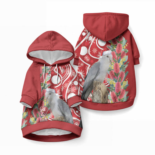 Blue Galah Mutation Christmas Australia Pet Hoodie Falalalala Galalah Bottlebrush Red Aboriginal Art