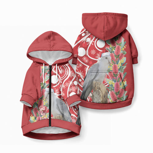 Blue Galah Mutation Christmas Australia Pet Hoodie Falalalala Galalah Bottlebrush Red Aboriginal Art