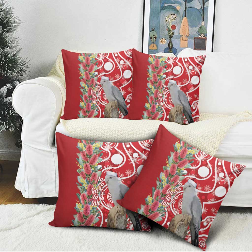 Blue Galah Mutation Christmas Australia Pillow Cover Falalalala Galalah Bottlebrush Red Aboriginal Art - Aussie Hoodie