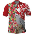 Blue Galah Mutation Christmas Australia Polo Shirt Falalalala Galalah Bottlebrush Red Aboriginal Art - Aussie Hoodie