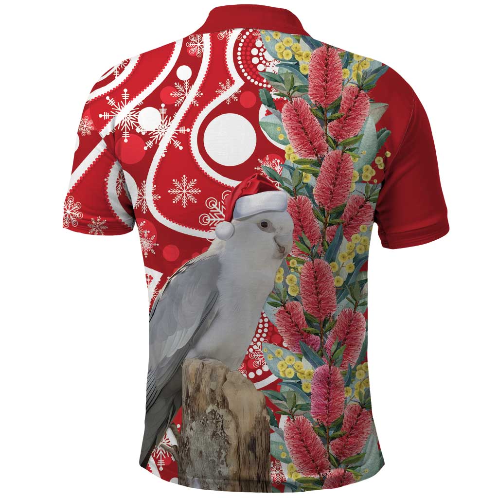 Blue Galah Mutation Christmas Australia Polo Shirt Falalalala Galalah Bottlebrush Red Aboriginal Art - Aussie Hoodie